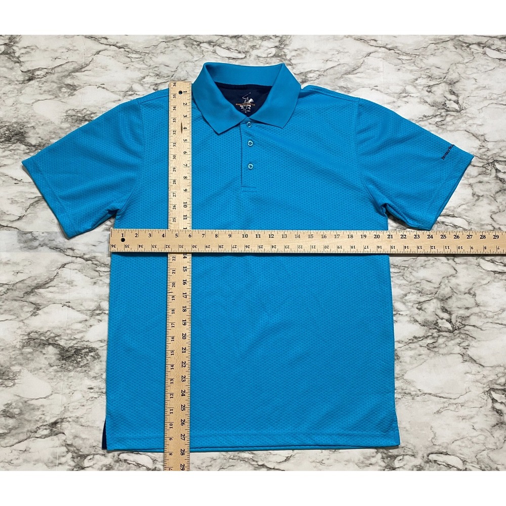Beverly Hill Polo Club Men's Polo Shirt Size M‎ Blue Short Sleeve Emb Logo - Picture 7 of 9